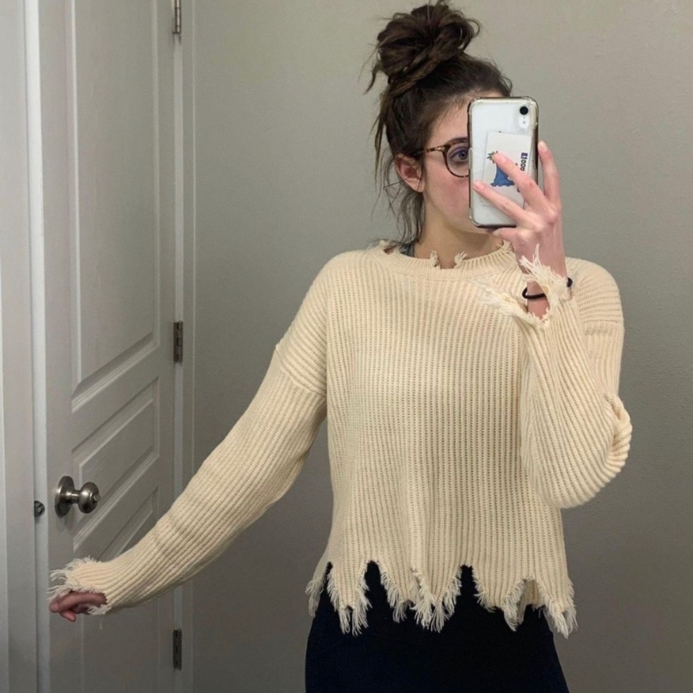 Romwe distressed sweater